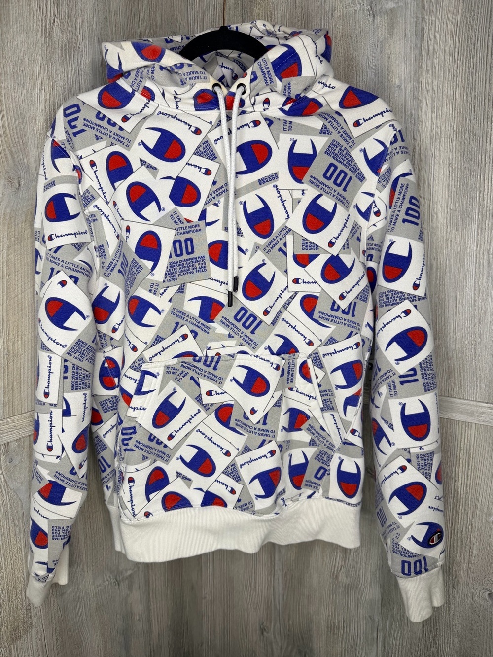 Champion Logo Hoodie Size Medium